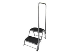 Caravan Double Step with Handrail (Support Handle Twin Non Slip Platform Stool)