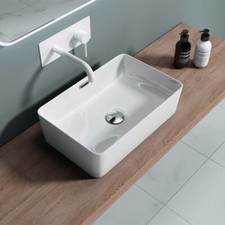 Durovin Bathroom Wash Basin Rectangular Countertop Ceramic Sink White 480x315mm
