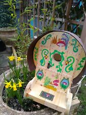 Traditional Folk art fairy Toadstool Gypsy Caravan Bird Box Bow top mothers day 