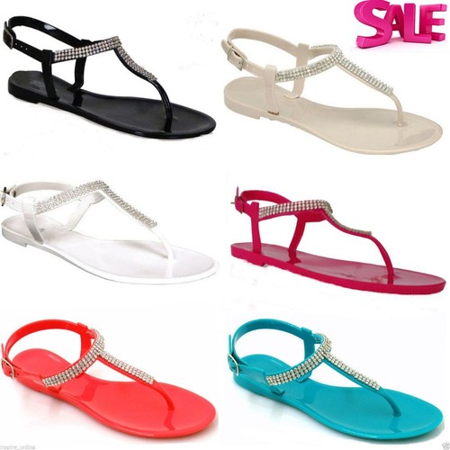 Womens flat jelly sandals - jelly,