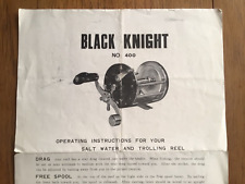Black Knight No. 400 Vintage Multiplier Reel Operating Manual Schematic Drawing