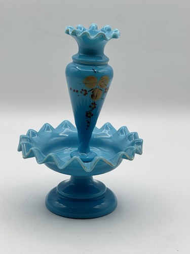 French blue opaline epergne - french,