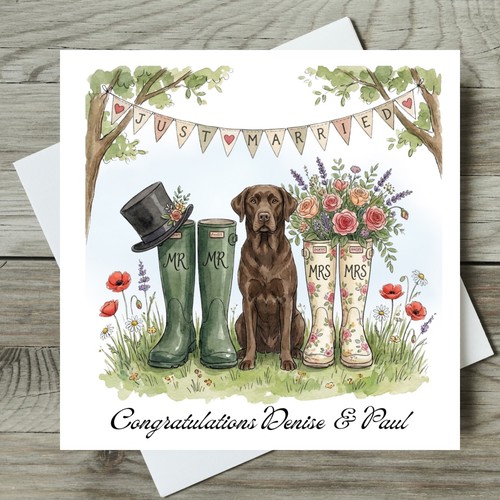 Dog wedding card - dog,