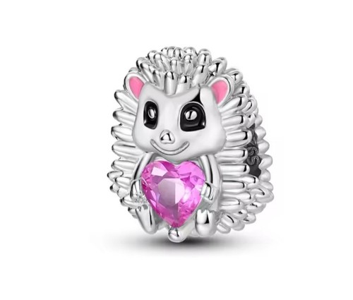 Hedgehog pink heart diamante - pink,