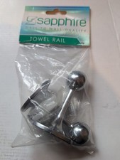 Sapphire Towel Wardrobe Rail End Hanging Bracket 19mm Chrome Pack of 2