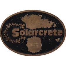 Brass Solarcrete Energy Efficient Building Concrete Wall Panel Vtg Belt Buckle