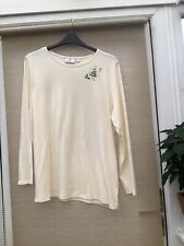 Quacker Factory.  QVC  Cream   Embellishment Christmas  Top XL  48 Bust