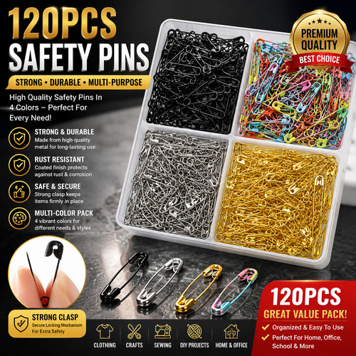 120x safety pins strong - pins, top