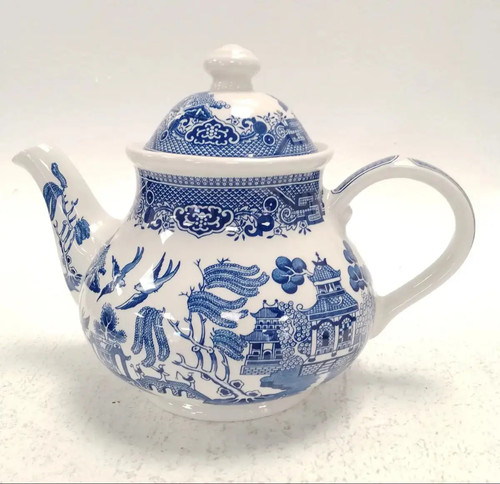 Churchill blue willow teapot - churchill,