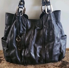 B Makowsky Large Black Pebbled