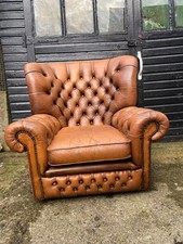 Tan Leather Chesterfield Armchair