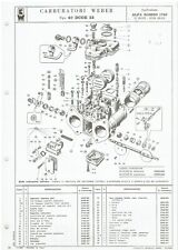 ALFA ROMEO GUILIA 1750GTV & SPIDER S2 1750 WEBER 40DCOE32 CARB PARTS LIST I TEXT