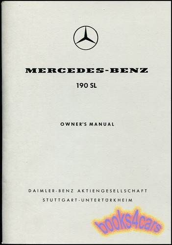 190sl mercedes owners - 190sl, manual