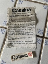 Original CASSINA STICKER AND LABEL from a vintage Le Corbusier chaise longue