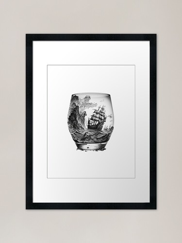 Ship storm framed art - a, a