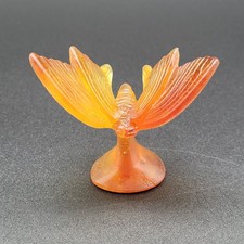 Daum Pate De Verre Glass Amber Butterfly Figure Signed