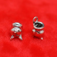 6 x Tibetan Silver 3D Cauldron