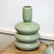 Speckled Stacked Disc Vase