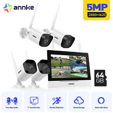 ANNKE 3MP /5MP Two-Way Talk CCTV Camera System Wifi 4CH IP NVR 7’’ LCD Monitor