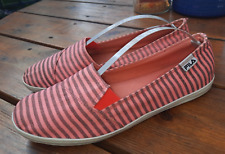 Fila ladies coral pink striped canvas flat pumps shoes shoes UK size 6.5 / 40