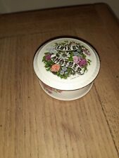 Vintage Reli Washbourne Currier & Ives  Floral Love One Another Trinket Box 