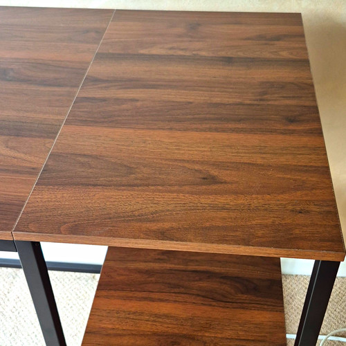 Dark wood effect computer desk - effect,