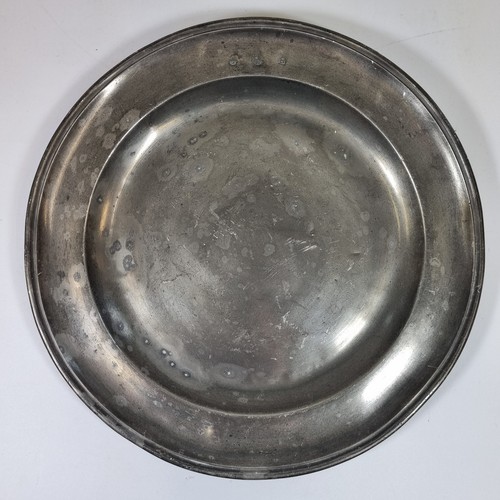 Antique 19thc pewter plate - pewter,
