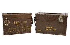 2x Vintage Military Ammo Boxes