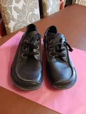 CLARKS. Uk Ladies Size 6D Black Leather Shoes Comfort Lace Ups Unstructured