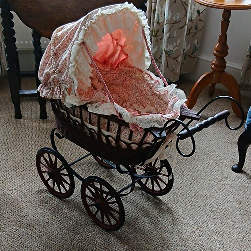 Vintage wicker dolls pram - wicker,