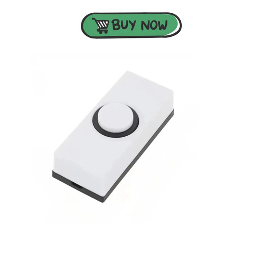 White doorbell push - white,