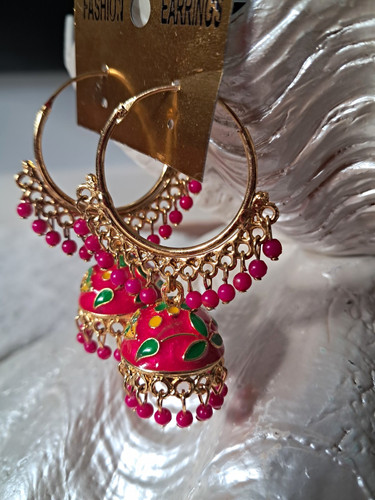 Gold tone pink - gold, pink/green