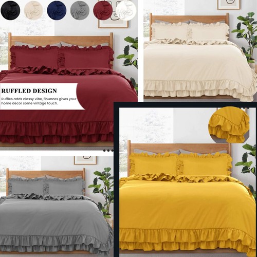 Ruffled frilled borders duvet - ruffled,