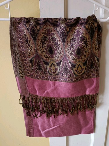 Vintage pink paisley pashmina - vintage,