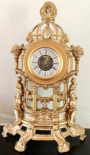 Antique vintage mantle clock - vintage,