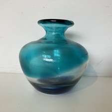 Vintage Blue Green Art Glass