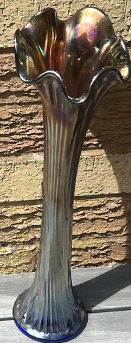Vintage fenton blue ribbed - blue,