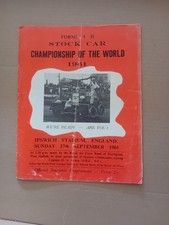  SPEDEWORTH  SUPERSTOX STOCK CAR RACING WORLD FINAL PROGRAMME 17TH SEPT 1961
