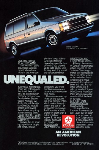 1986 dodge caravan unequaled - dodge,