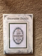 Silver Wedding Anniversary card - complete cross stitch kit on 16 aida