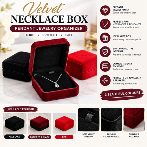 Velvet necklace box pendant - box,