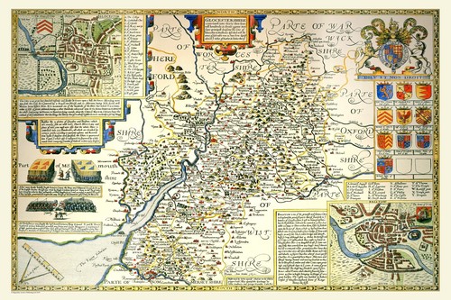 Old map gloucestershire - map,