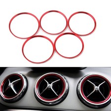 Red Air Vent Rings for Mercedes For Benz A/B/GLA/CLA Set of 5 Accessories