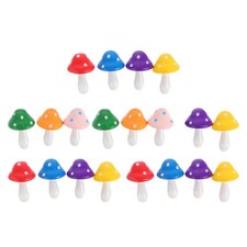 20pcs Mushroom Accessories Wooden Mushroom Ornaments Garden Home Decorations