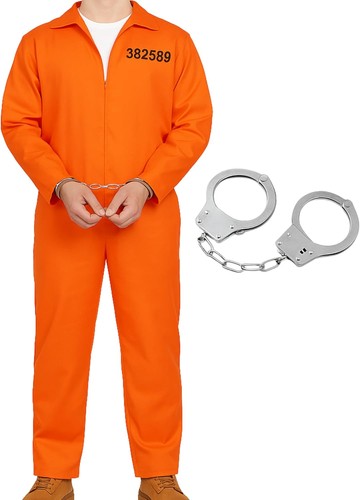 Adult prison orange jumpsuit - adult,