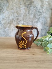Penrith Pottery Jug Slipware Brown Yellow