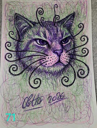 Grinning cat coolskatekid art - cat.,