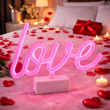 Pink neon love sign - pink,