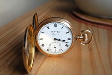 Antique Half Hunter G/P. Pocket Watch.  15 J. Fully Running. 'G. Thommen' Vertex