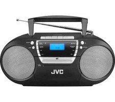 JVC RC-D322B Boombox Bluetooth DAB FM Radio USB Aux CD Cassette Player Black R